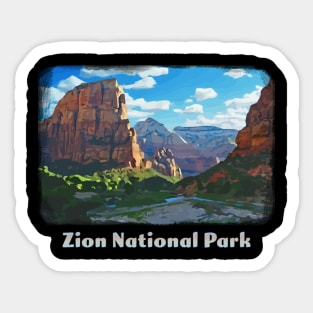 Zion National Park Utah colorful vintage retro Sticker